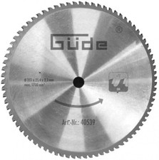 Lame de scie carbure 355 mm 72 dents pour scie à métaux G40555 Güde G40539