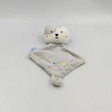 Doudou plat chat gris blanc