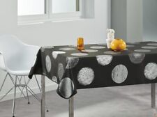 NAPPE  ANTI-TACHES, NOIR/ARGENT, RECTANGULAIRE 240X148, IMPERMEABLE, NEUF.