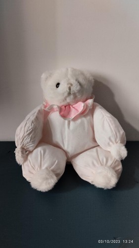 Doudou peluche ours rose - peluche,