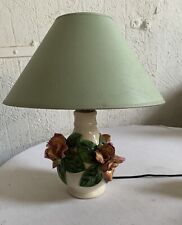 Belle Lampe Decor De Fleurs En Barbotine Fait Main