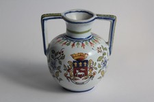 Vase faïence armoiries Rouen Fourmaintraux-Courquin Desvres (64206)