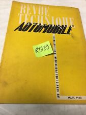 Simca Fiat 6CV , moteur Diesel Cummins  Revue Technique Automobile 1948