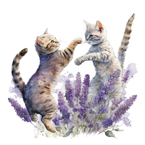 Stickers chat lavande - x,