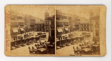 STEREOVIEW - SAO PAULO : LARGO DA SE Original Photograph 1880s Renouleau BRAZIL
