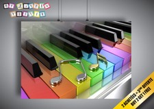 Poster Piano arc-en-ciel Color Wall Art
