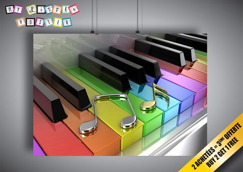 Poster piano arc ciel color - arc-en-ciel,