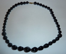 superbe collier d'époque art déco art déco en perles de jais, super original!!!