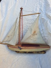 VOILIER 3 VOILES  BATEAU DE BASSIN  ANCIEN JOUET