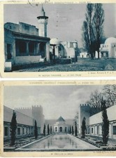 2 CPA cartes postales anciennes Exposition Internationale 1931 Paris  Maroc Tuni