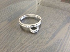 Parure bracelet jonc et bague CAMILLE & LUCIE strass argnet impeccables