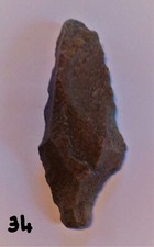 Pointe de lance pierre atérienne sud Maroc Icht 122mm x 48mm x 12mm lot n° 34 