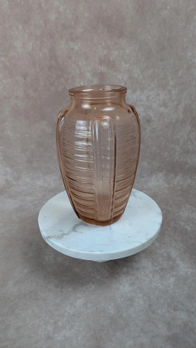Vase ancien verre moulé - vase, en