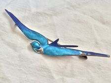 OISEAU HIRONDELLE EMAILLE ARGENT BROCHE ENAMEL SILVER VICTORINNE PAYE BAKER