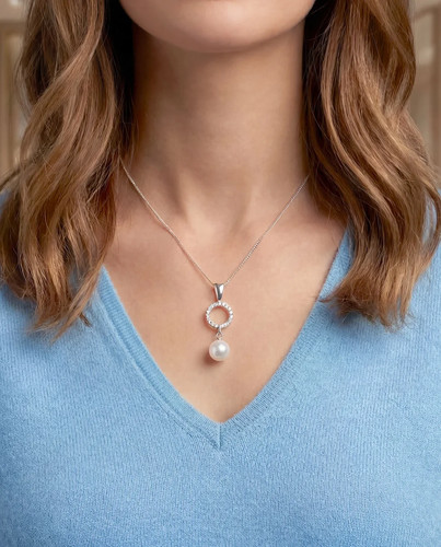 Pendentif perle culture - perle, de