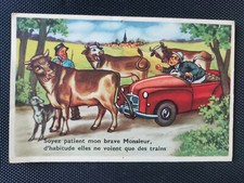 CPA Soyez patient mon brave Monsieur d'habitude elles ne voient que des trains