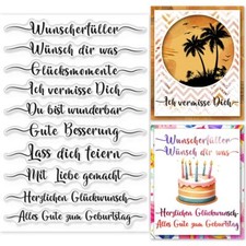 Bénédiction des Dictons Allemands Tampons Transparents pour Bricolage Scrapbo...