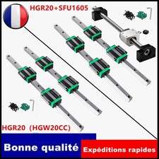 HGR20 Rail Guidage Linéaire 4 HGW20CC Coulissants Kit+SFU1605 Vis à Billes Set