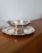 Saucière et son Dormant en Métal Argenté