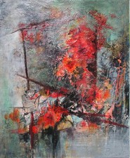 TABLEAU   n°  308     MURIEL BEUVE    cote AKOUN  50 cm x 60 cm,