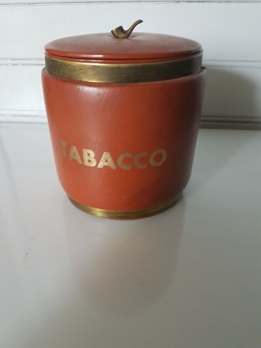Ancien pot tabac cuir - pot, à