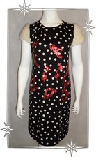 ♣ Robe Fantaisie Noir Beige Laine Paillettes   Didier Parakian T M