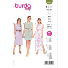 Burda 6009 Femmes Robes Couture Motif Tailles 8 - 22 Super Facile 3 Styles