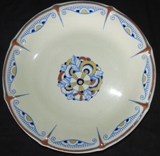 BOCH FRERES LA LOUVIERE Période Art déco 1920-1930 émaux : Plat rond 27.5 cm