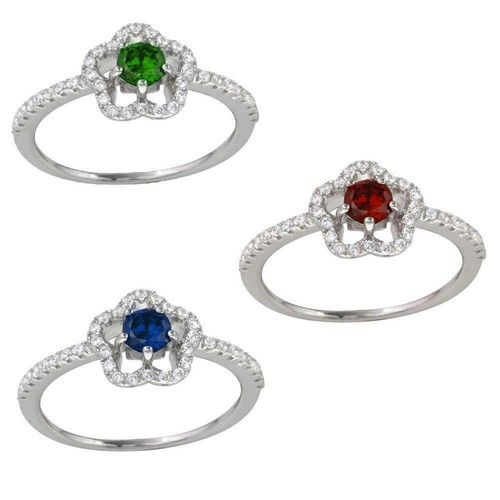 Bague fleur micro pave - fleur,