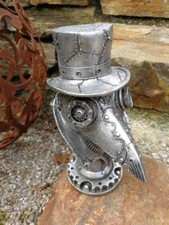 Tête de corbeau steampunk Raymond en polyrésine déco gothique aspect métal ré...