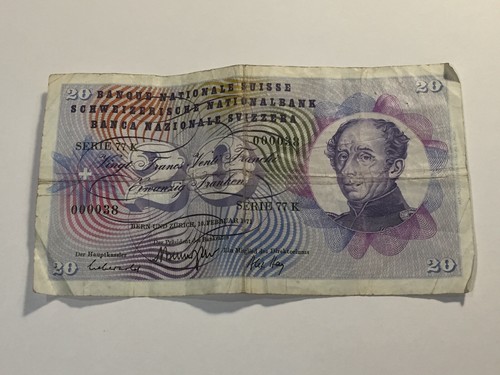 Billet suisse francs 1971 - suisse,