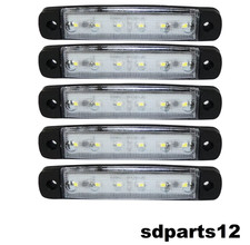 5 Feux de Gabarit Blanc 12V LED Position Avant Camion Fourgon Camping-car E13