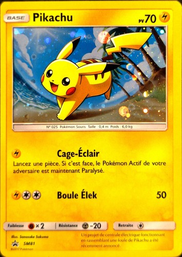 Carte pokemon pikachu sm81 - carte,
