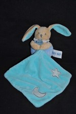 ?Peluche BABYNAT BABY'NAT BN0137 Doudou lapin mouchoir bleu lune étoile
