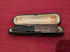 ANCIEN ETUI CUIR AVEC FUME-CIGARETTE-inscriptions- 14 GOLD-ECHT BERNSTEIN-SILBER