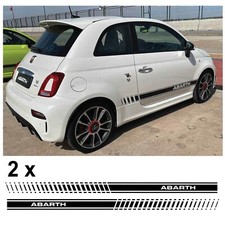 2 Bandes Bas de caisse compatible FIAT 500 ABARTH Autocollants Stickers