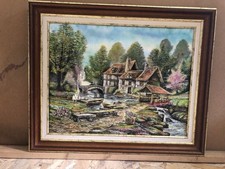 Tableau Plaque Émaillée Cuivre Émaux LIMOGES + Cadre Bois Vintage #C963