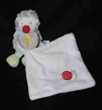 Doudou hérisson mouchoir blanc escargot BABY'NAT Oscar peluche 17 cm NEUF