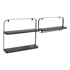 Étagère Murale Amy - Étagères à Suspendre Avec Pliant - Regal en Métal & MDF