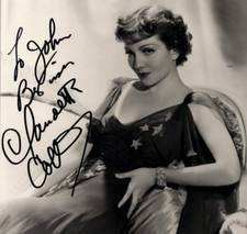 Claudette COLBERT, actrice - PHOTOGRAPHIE DÉDICACÉE ET SIGNÉE à la main