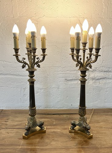 Paire candélabres xixème - paire, de