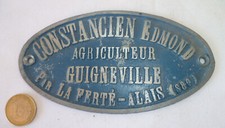 ANCIENNE PLAQUE D'AGRICULTEUR