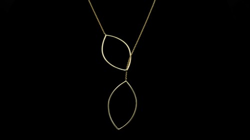 Gold leaf necklace - leaf,