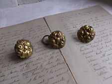French antique 3 of ornately brass cabinet door pulls  authentic style 