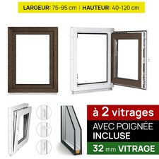 Fenêtre pvc acajou double - acajou,