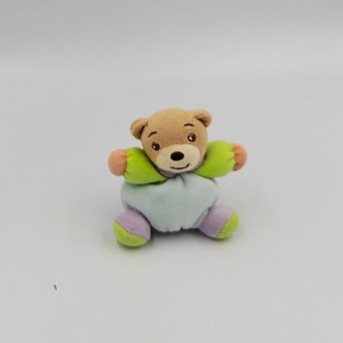 Mini doudou ours bleu vert - doudou,