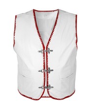 Gilet En Cuir Blanc Biker Avec