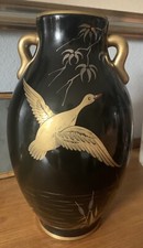 Grand vase Céramique Gustave Asch Sainte Radegonde Japonisant envolée de canard