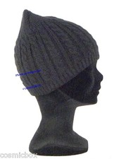 BONNET femme hiver noir uni 100% acrylique taille unique black acrylic size ski