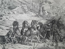 LOUIS GUY Engraving DOGS